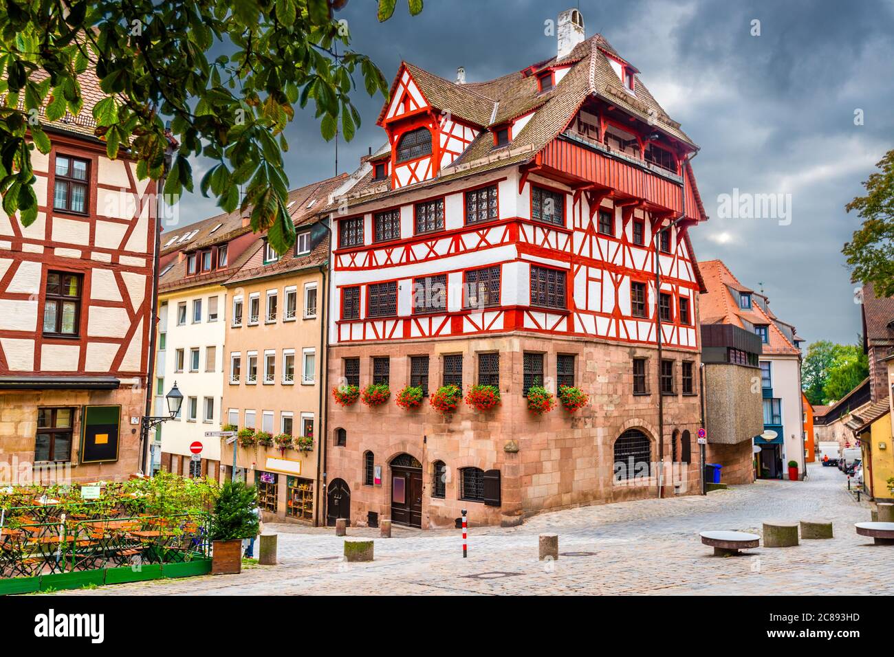 Nürnberg, Deutschland am historischen Albrecht Dürer Haus. Stockfoto