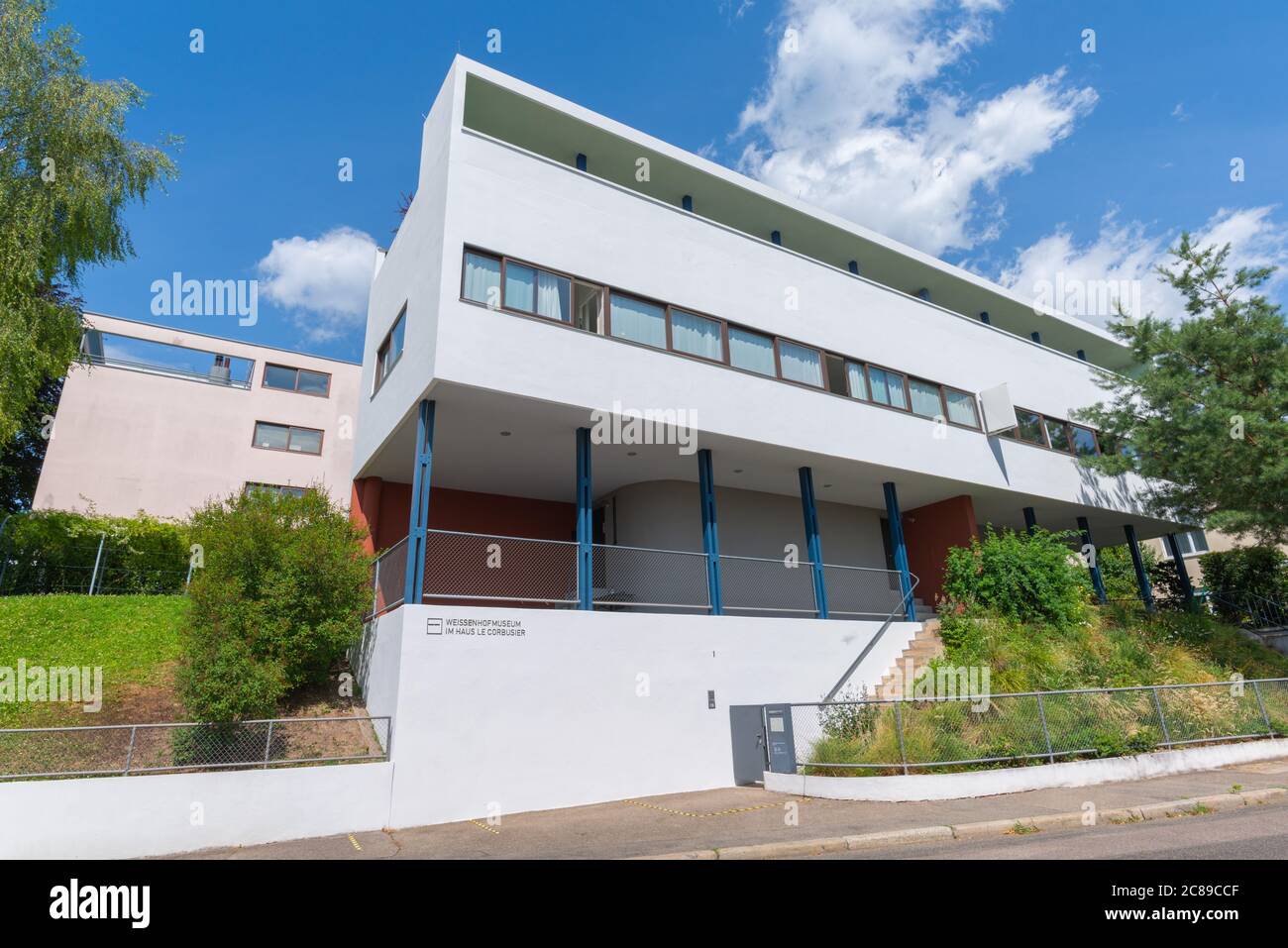 Wohnanlage Weissenhof Siedlung, Stuttgart, Baden-Württemberg, Süddeutschland, Mitteleuropa Stockfoto Wohnanlage Weissenhof Siedlung, Stuttgart, Baden-Württemberg, Süddeutschland, Mitteleuropa Stockfoto