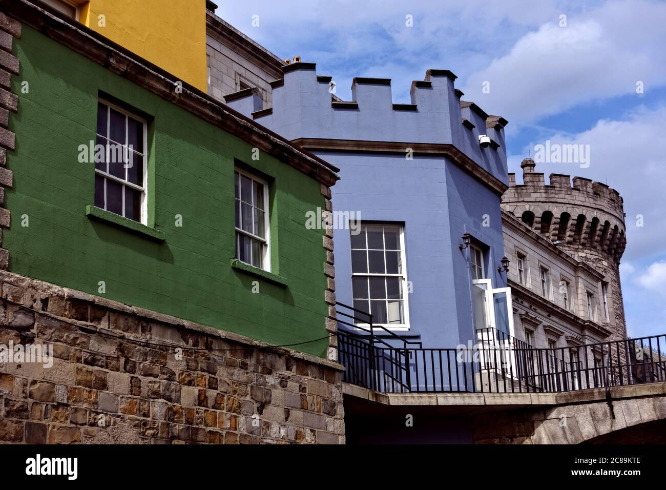 Dublin Castle Bunte Mauern der State Apartments, Record Tower, 13. Jahrhundert. Dublin, Irland, Europa, Europäische Union, EU. Nahaufnahme. Stockfoto