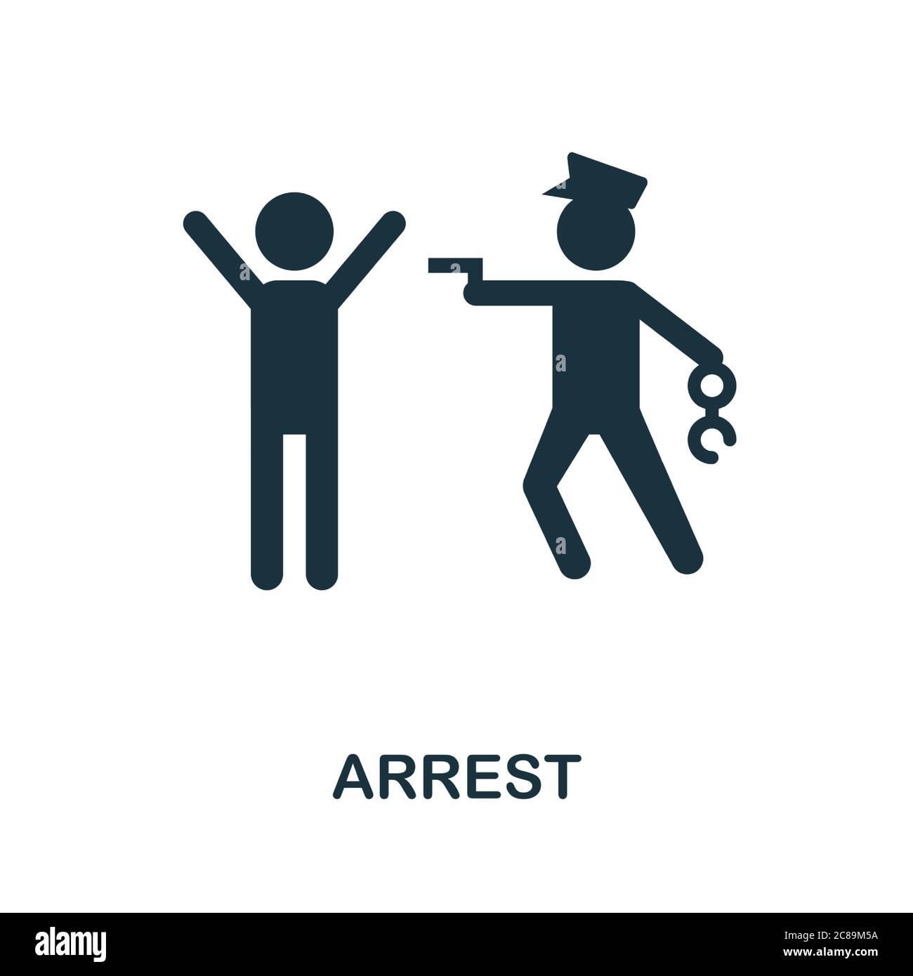 Symbol „Arrest“. Einfaches Element aus Polizeisammlung. Creative Arrest Symbol für Web-Design, Vorlagen, Infografiken und vieles mehr Stock Vektor