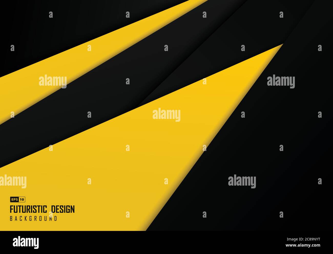 Abstrakt schwarz und gelb Tech überlappen Design Hintergrund. Verwenden Sie für Anzeige, Poster, Grafik, Design, Cover, Druck. Illustration Vektor eps10 Stock Vektor