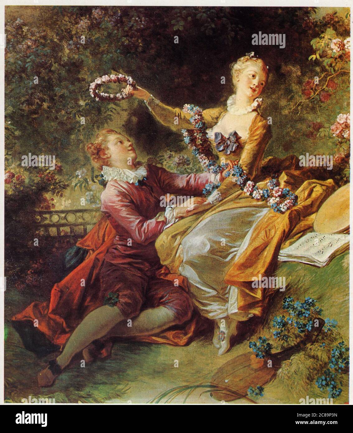 Jean-Honoré Fragonard (1732-1806). L'amant Couronné. Détail Stockfoto