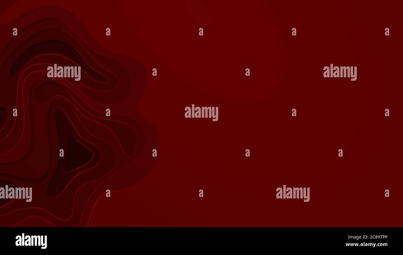 Mehrschichtige Vektorhintergrund mit abstrakter Topographie oder fließenden flüssigen Design in roten Farben Stock Vektor