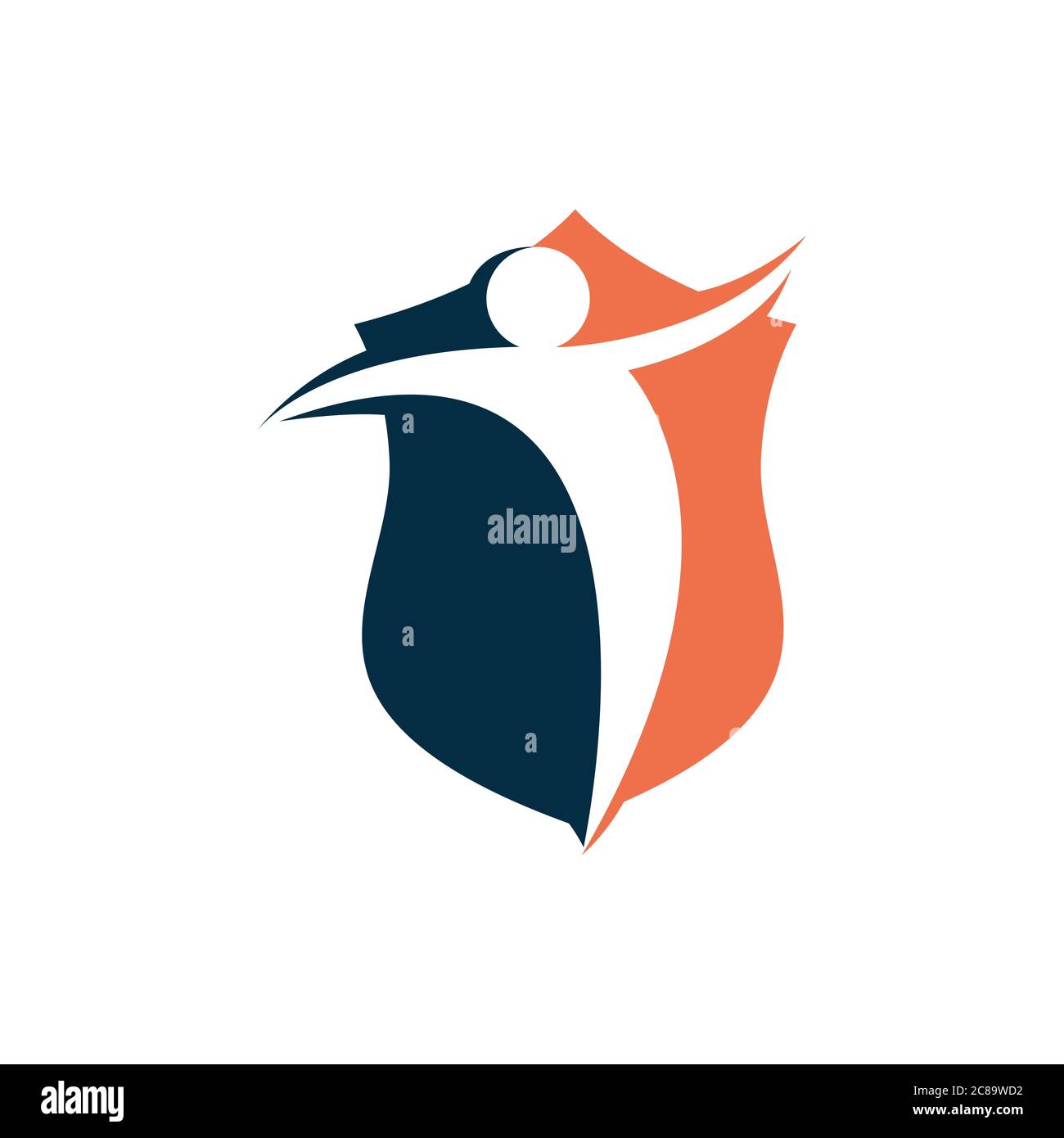Human Shield Sicherheit Logo negativen Raum Sicherheit Berater Design Vektor Illustration Stock Vektor