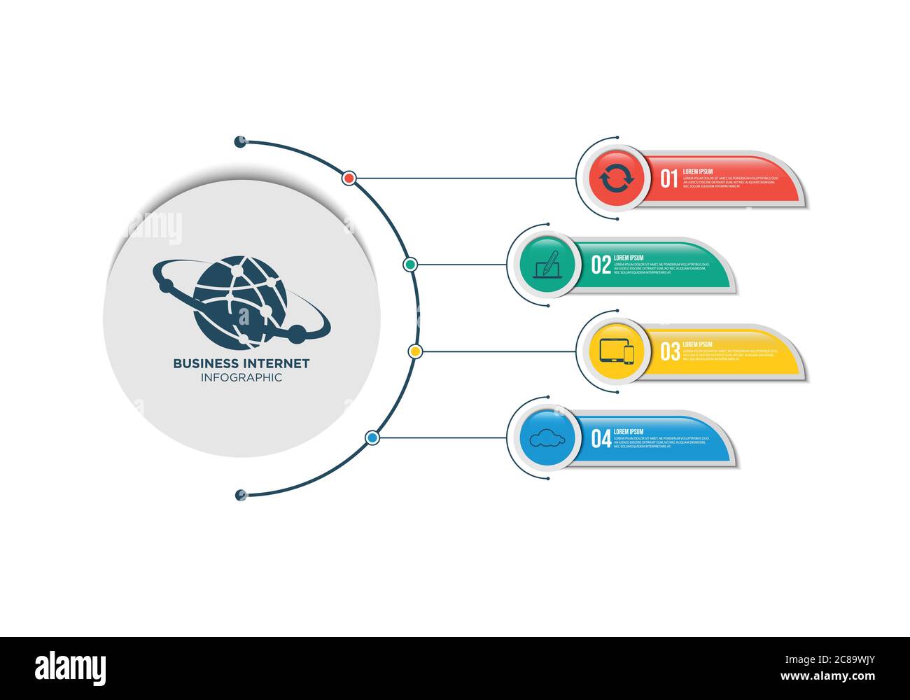 Internet-Business-Infografik Vorlage Design mit Schritten Business-Marketing-Logo Vektor Illustration Stock Vektor