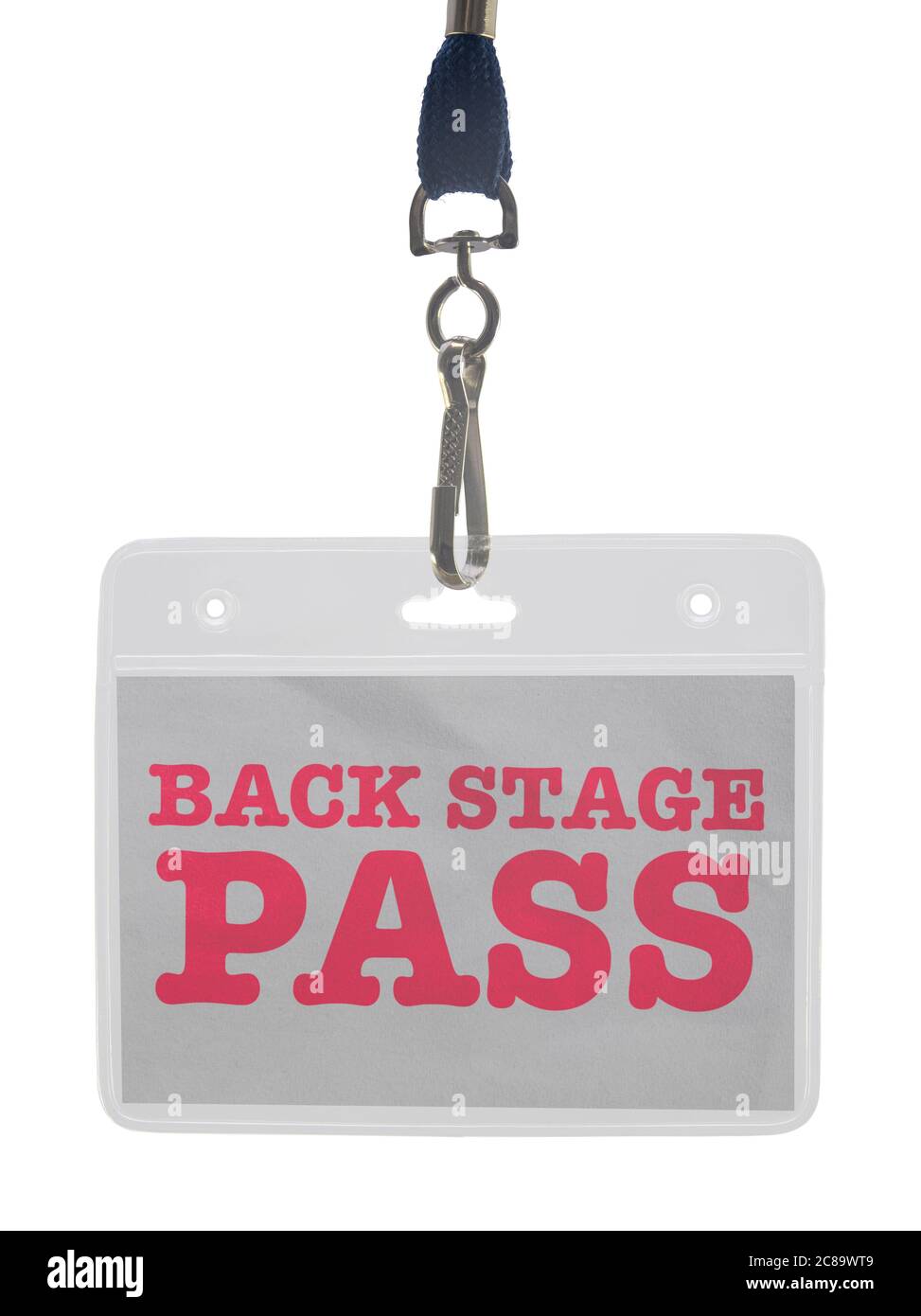 Ein Back Stage Pass in EINER Plastikleine Stockfoto