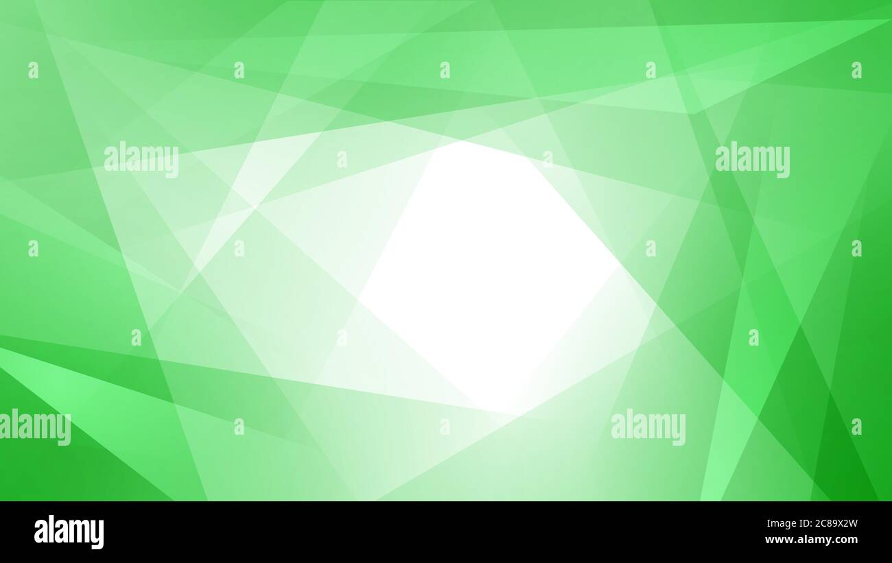 Abstrakter Hintergrund von gerade sich schneidenden Linien und Polygonen in grünen Farben Stock Vektor