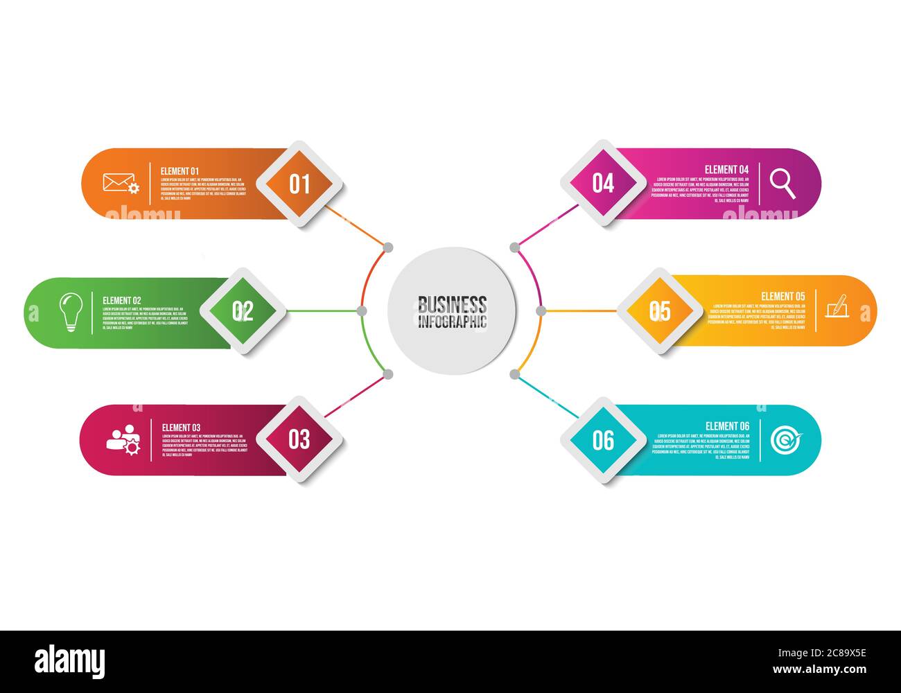 Geschäftlicher Daten Visualisierung. Prozessablauf. Abstrakte Elemente der Grafik, Diagramm mit den Schritten, Optionen, Teile oder Prozesse Stock Vektor