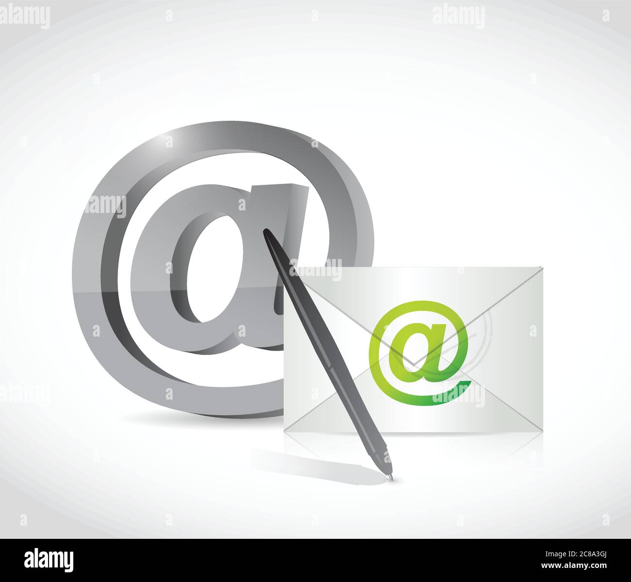 Kontaktieren Sie uns email Konzept Illustration Design über weiß Stock Vektor