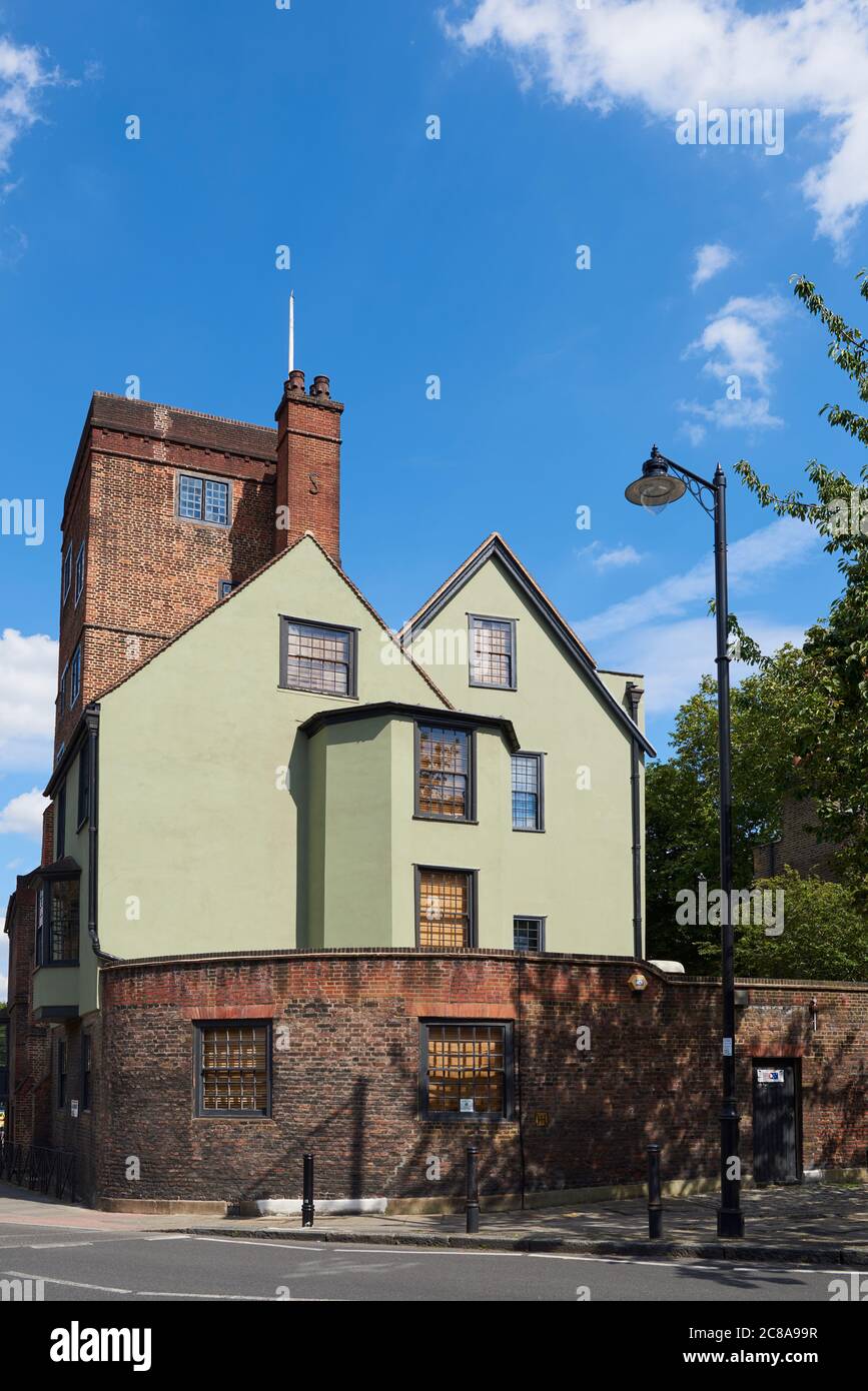 Das Äußere des alten Canonbury Tower, im Londoner Stadtteil Islington, im Norden Londons Stockfoto