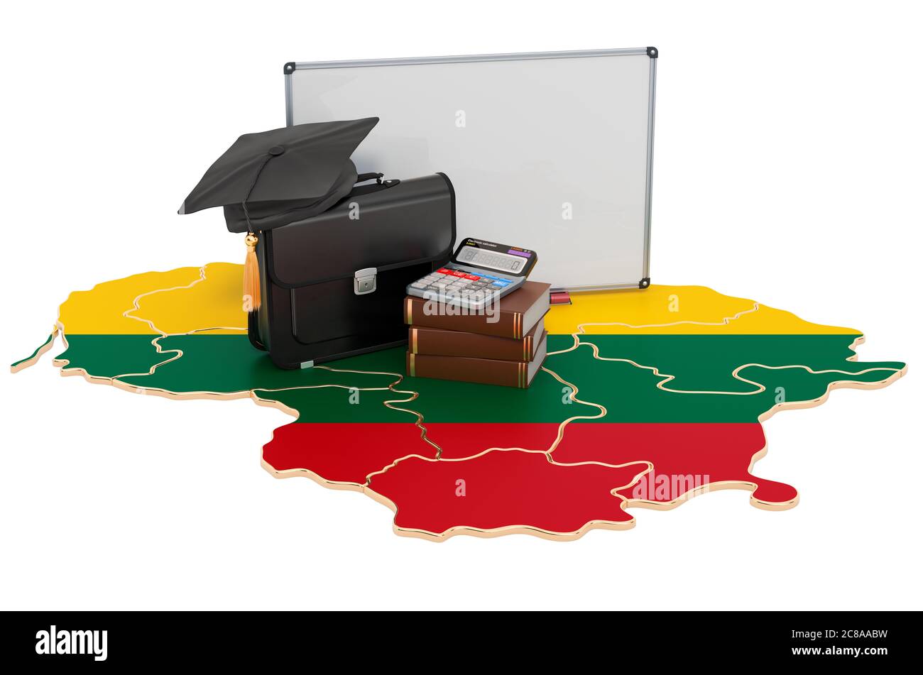 Business Education in Litauen Konzept, 3D-Rendering isoliert auf weißem Hintergrund Stockfoto