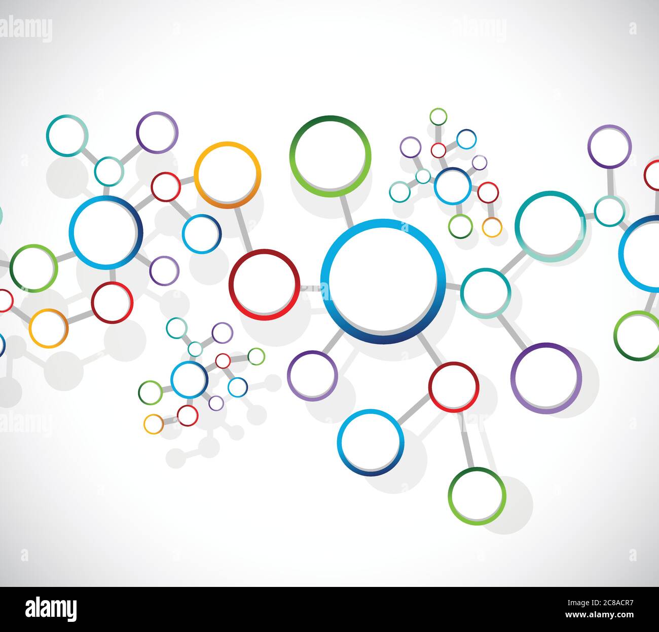Atome Diagramm Link Netzwerk Verbindung Illustration Design auf einem weißen Hintergrund Stock Vektor