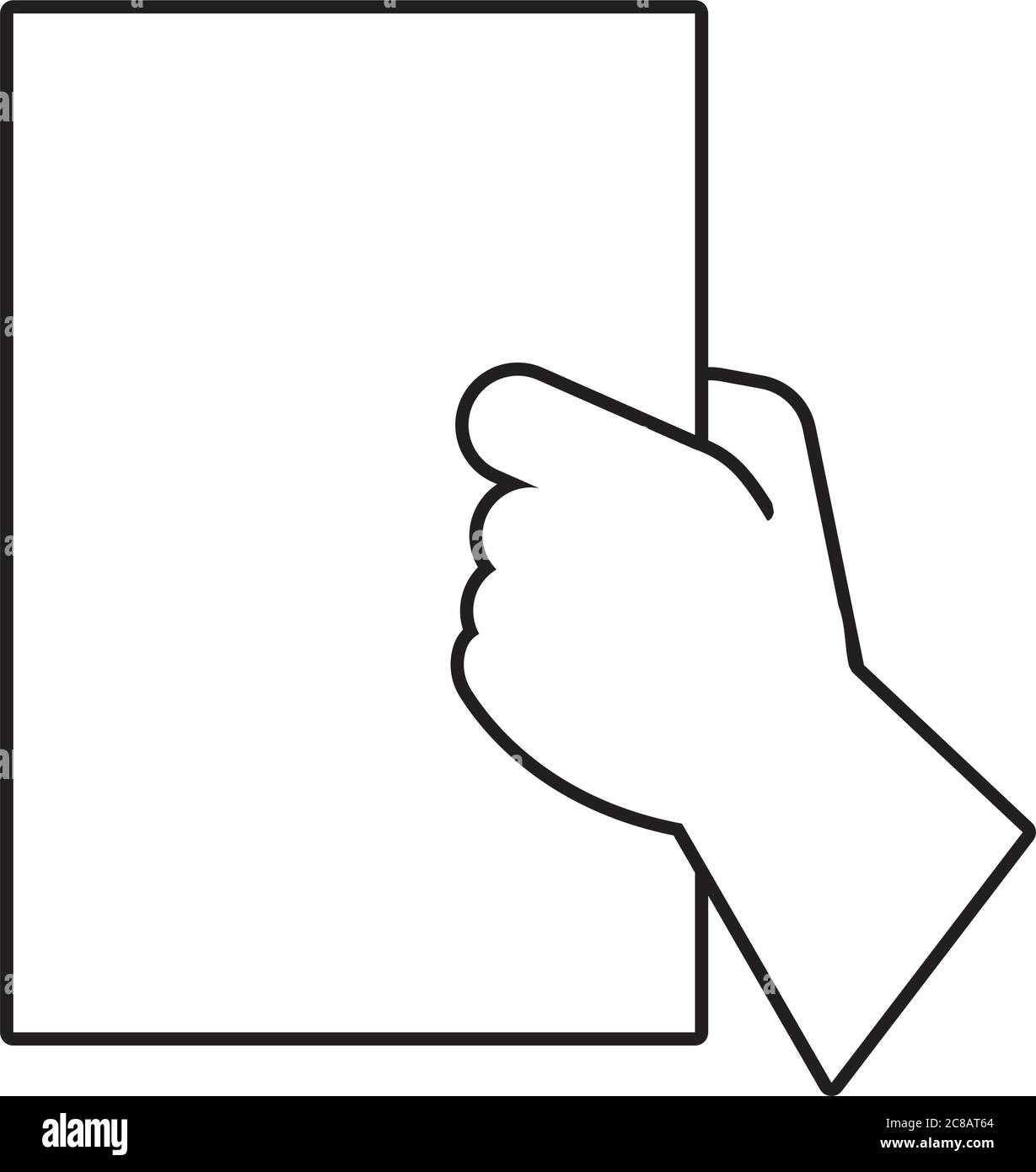 Hand Mensch mit Protest quadratischen Banner Linie Stil Symbol Vektor Illustration Design Stock Vektor