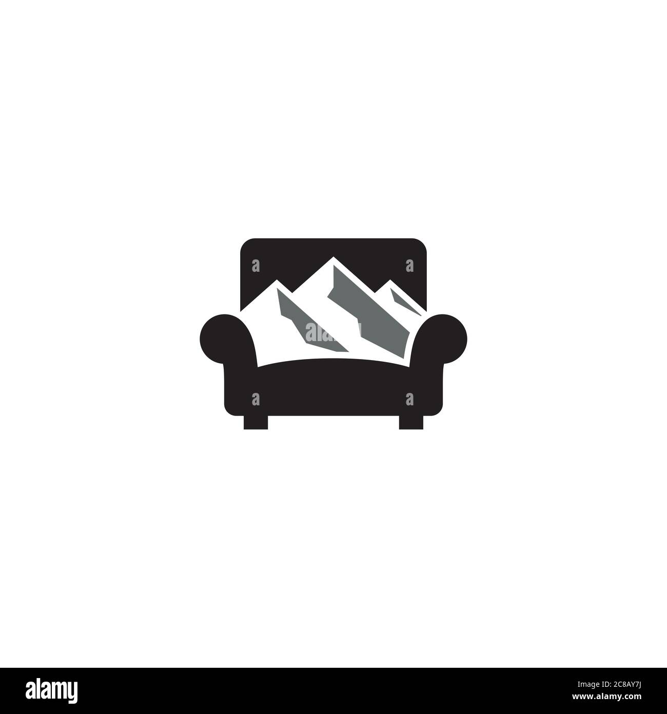 Sofa und Berge Logo / Icon Design Stock Vektor