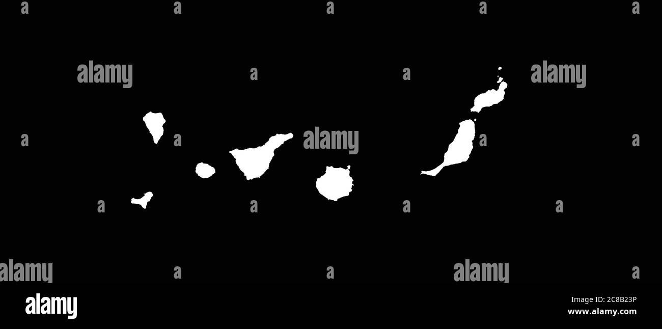 Kanarische Inseln Karte Umriss Vektor Illustration Stock Vektor