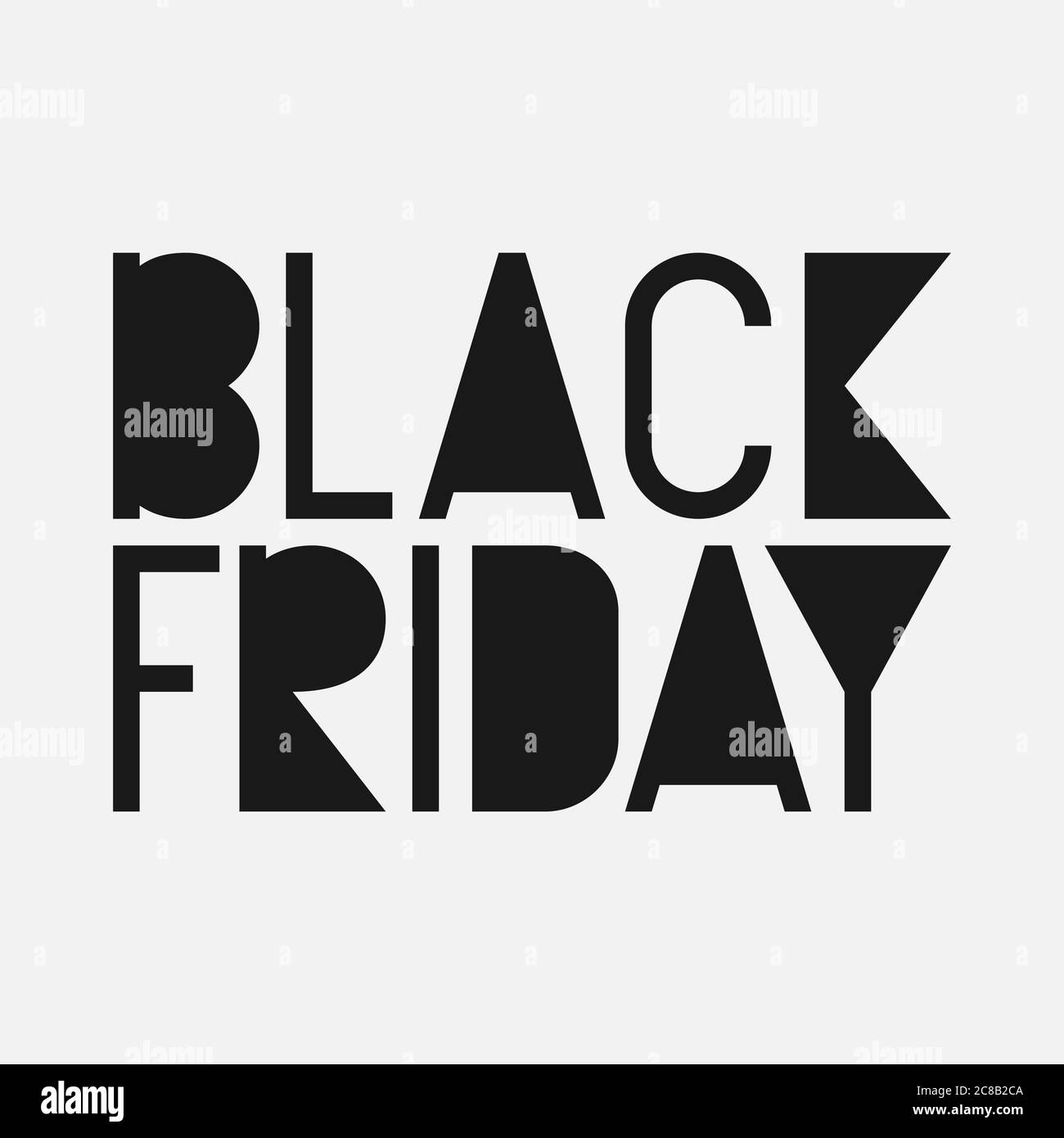 Schablone Typografie mit Aufschrift 'Black Friday' Stock Vektor