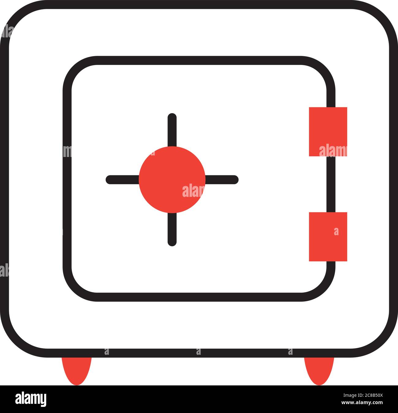 Strongbox Symbol über weißem Hintergrund, Halbzeilensymbole, Vektorgrafik Stock Vektor