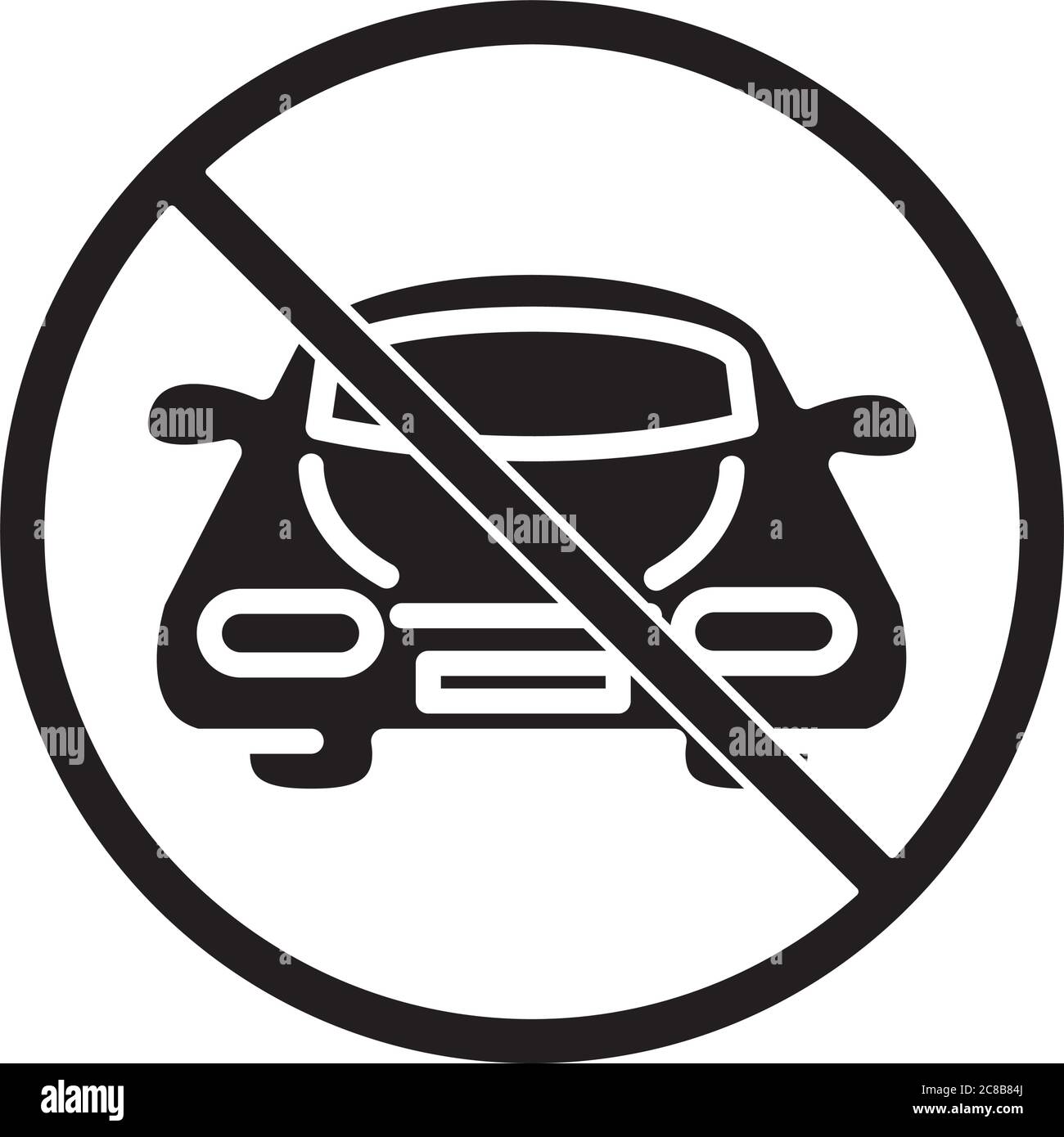 Verbotene Parkplatz Auto Transport Silhouette Stil Symbol Design Vektor Illustration Stock Vektor