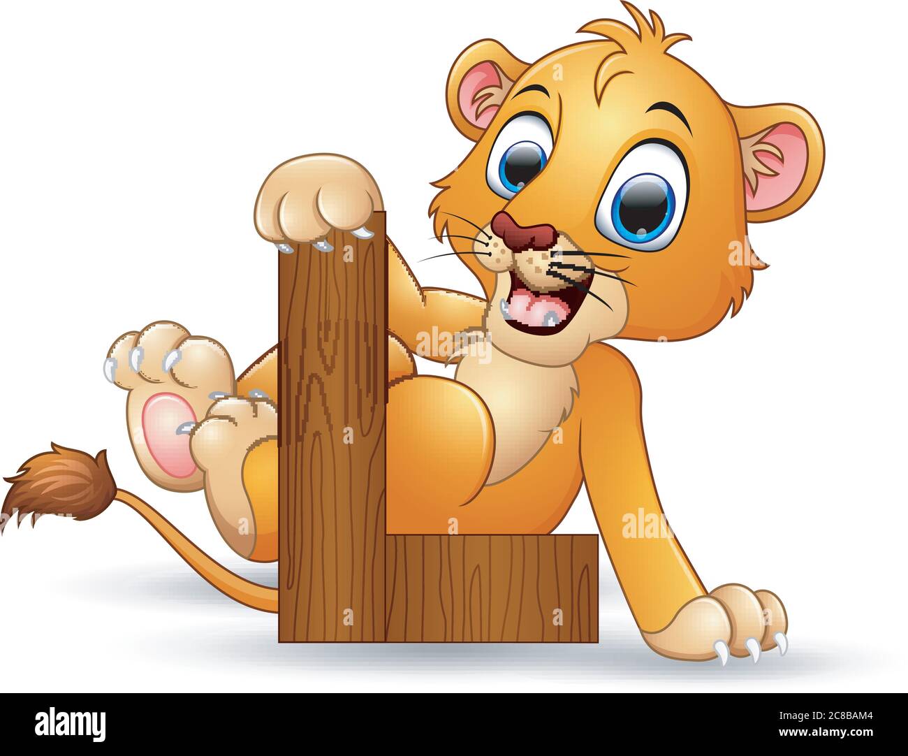 Illustration von Alphabet L mit Löwe Cartoon Stock Vektor