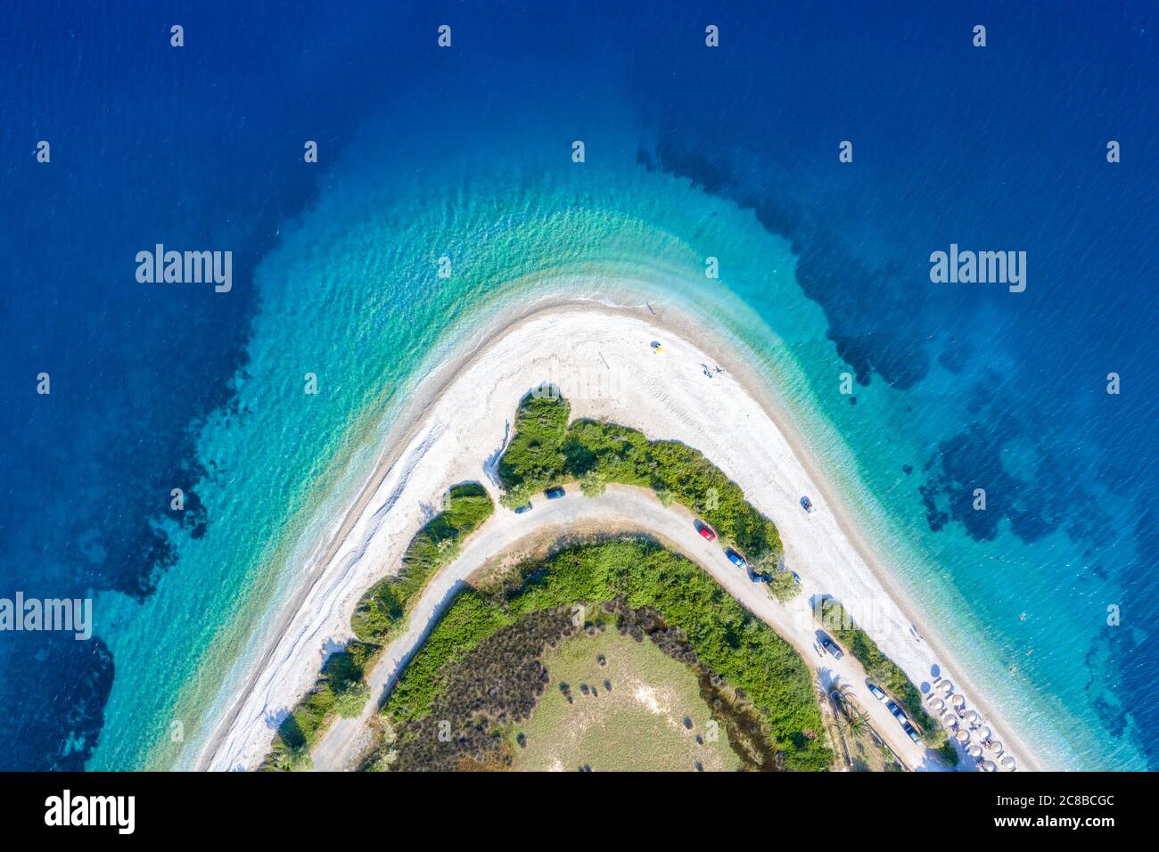 Herrlicher Strand von Agios Dimitrios, Alonnisos, Griechenland. Stockfoto