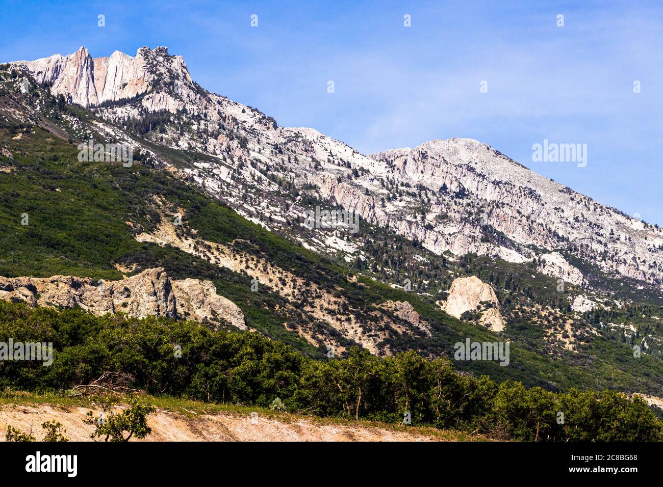 Lone Peak Mountain in Utah County Stockfoto