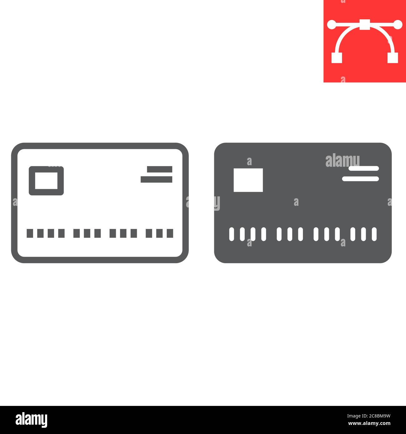 Kreditkarte Linie und Glyph Symbol, ui und Taste, kaufen Zeichen Vektorgrafik, editierbare Strich lineare Symbol, eps 10. Stock Vektor