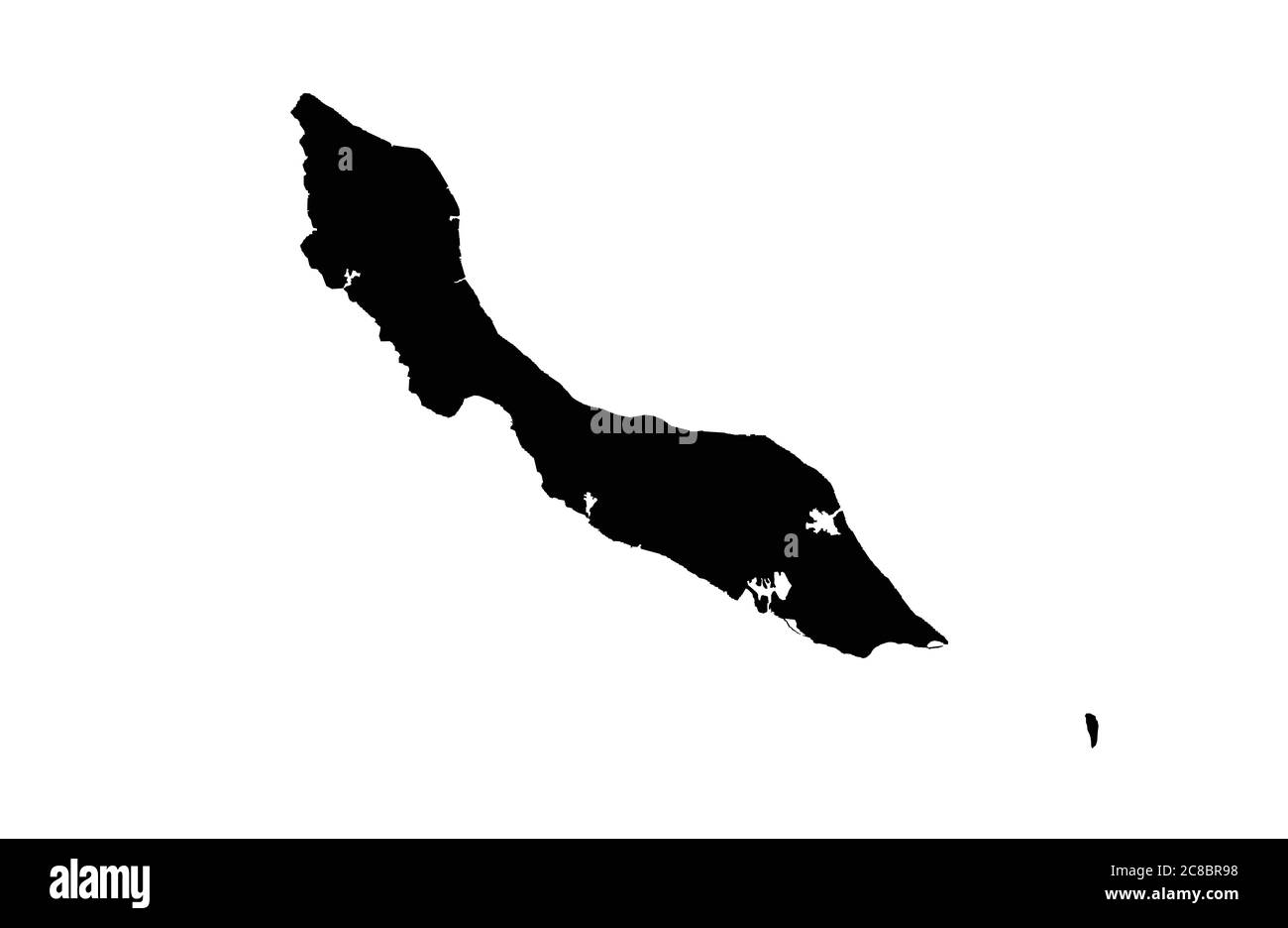 Curacao Karte Insel Vektor Illustration Stock Vektor
