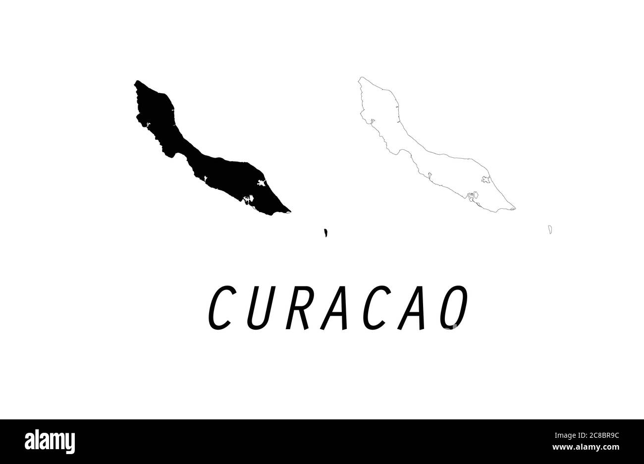 Curacao Karte Insel Vektor Illustration Stock Vektor