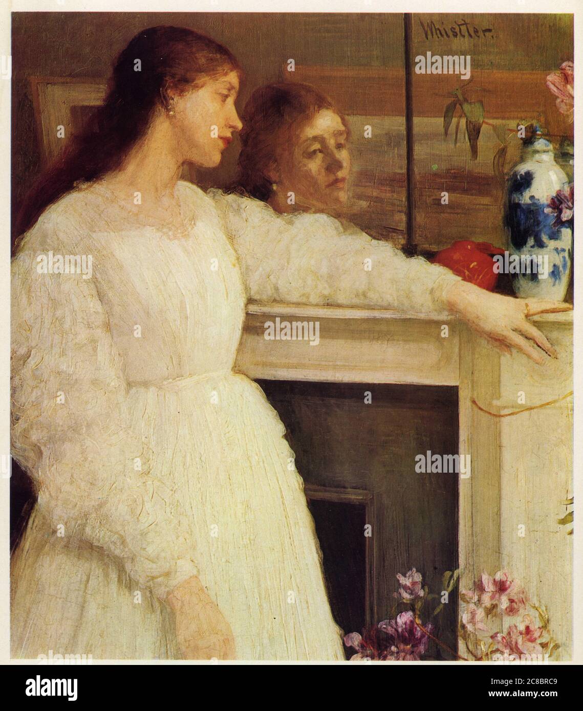 James Abbott Whistler. (1834-1903). Symphonie en blanc n°2 La jeune fille en blanc .Détail. 1864. 76,2 x 50,8 cm Stockfoto