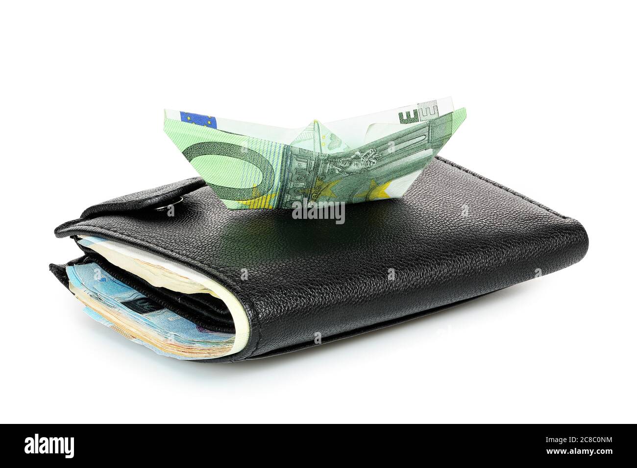 100 Euro Boot auf volle Brieftasche, Geld zu verdienen Konzept Stockfoto