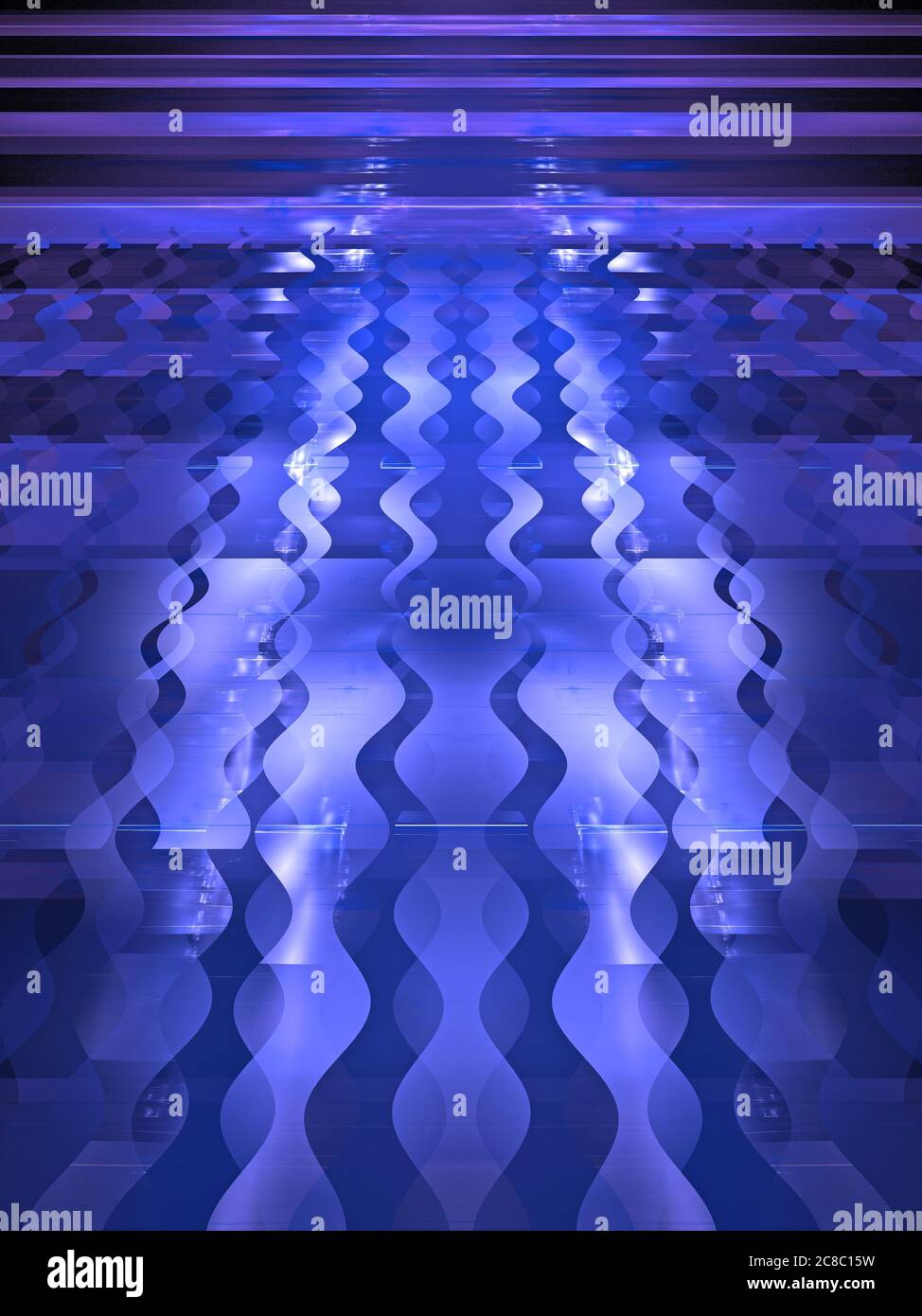 3-dimensionale grafische Gestaltung für die Themen Technik, Kommunikation, digitale Information Stockfoto