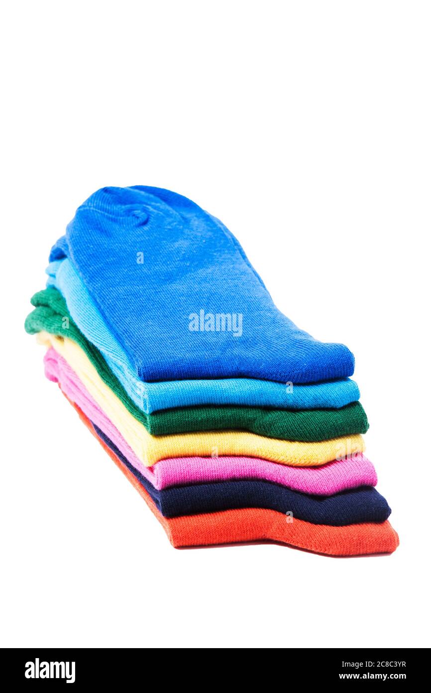 Mehrfarbige Socken Stockfoto