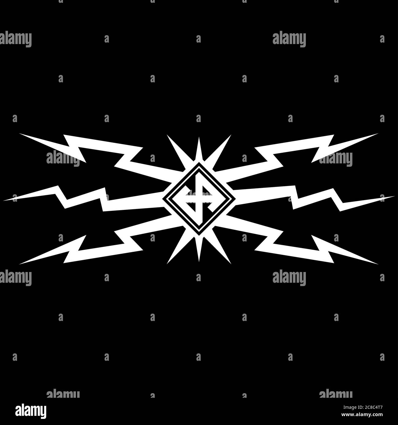 Skandinavisches Wikinger-Design. Lightning und skandinavische Runen Stock Vektor