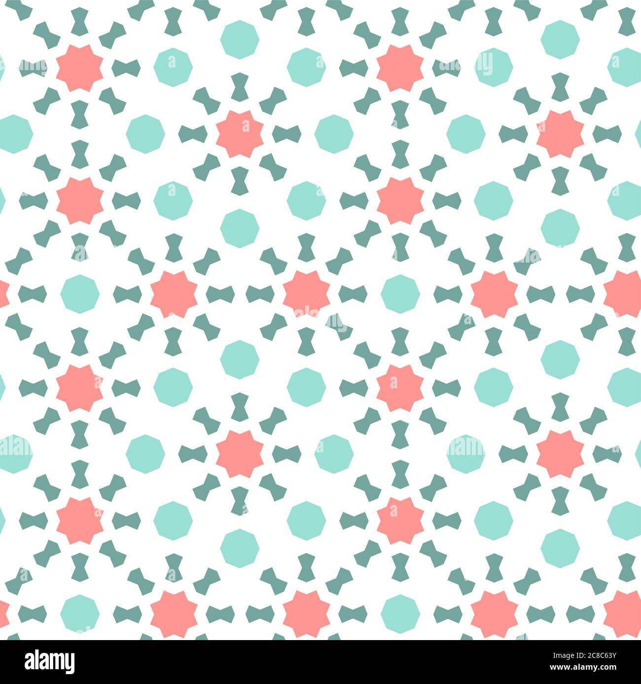 Arabisch-islamisches Vektormuster, Rand, Dekor, Textur, Hintergrund. Geometrisches Muster ohne Sitzmuster mit arabischem Farbmosaik Stock Vektor