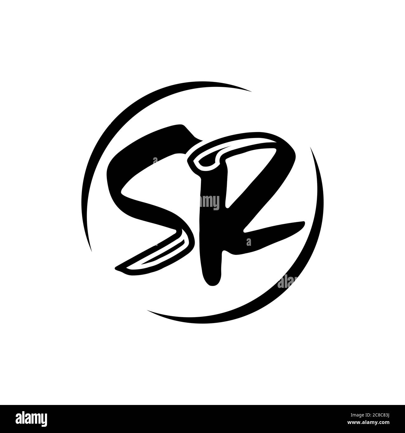 SR Schreiben Logo Design mit Kreativen modernes trendiges Typografie und schwarzen Farben. Stock Vektor