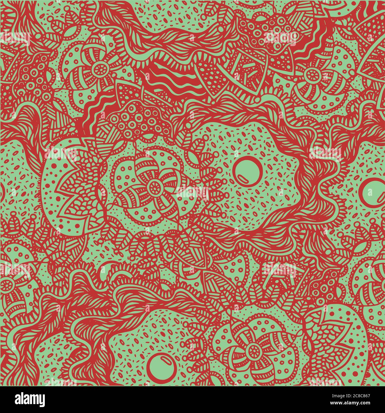 Boho Ethnic Doodle nahtlose Muster. Farbenfrohe Vektorgrafik Stock Vektor