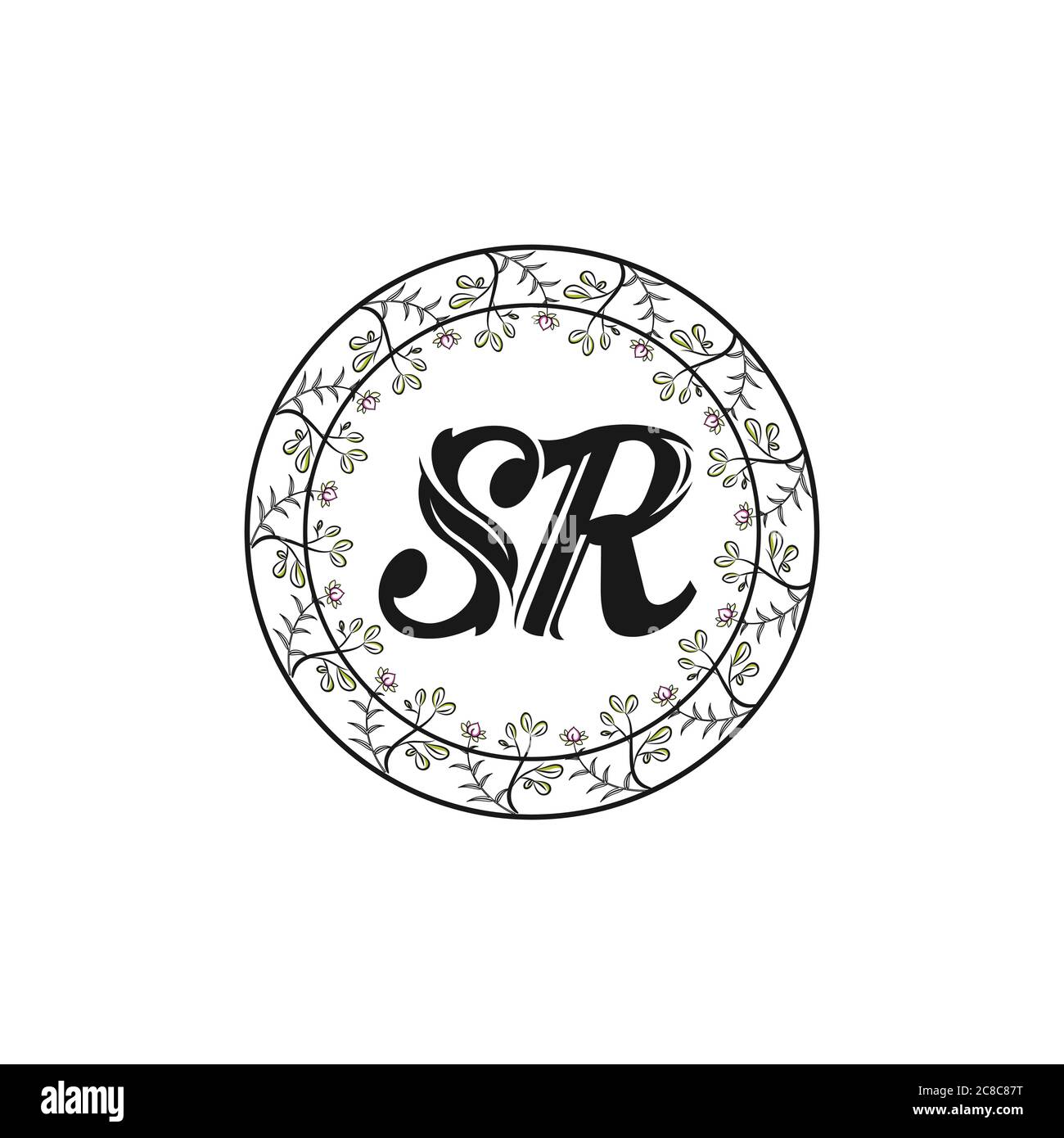 Sr Schreiben Logo Design Mit Kreativen Modernes Trendiges Typografie Und Schwarzen Farben Stock Vektorgrafik Alamy
