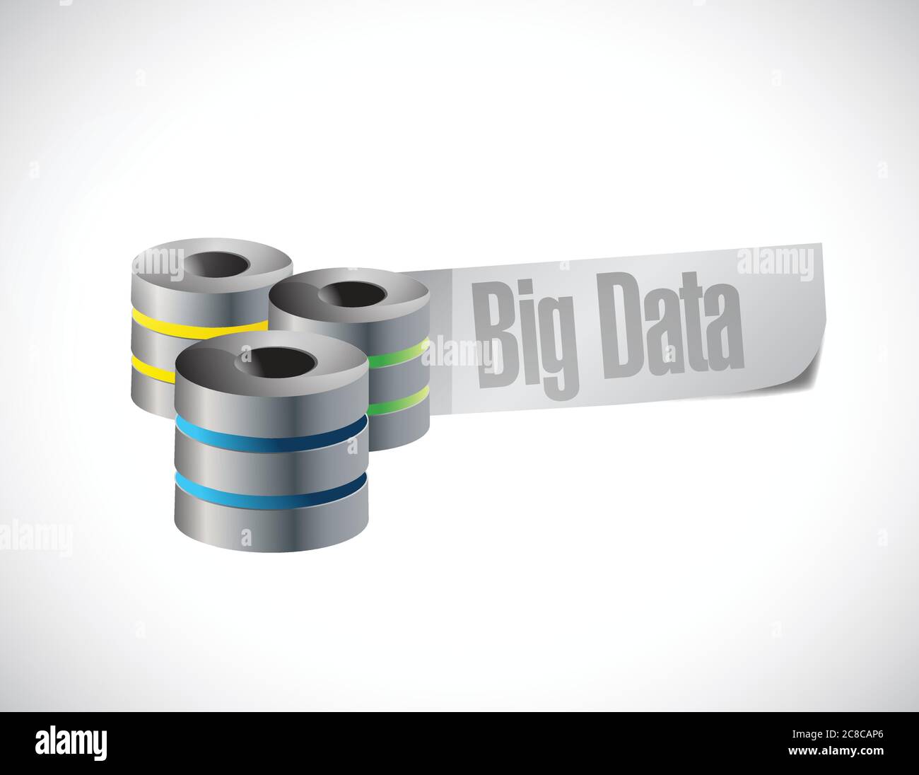 Big-Data-Server-Illustration mit weißem Hintergrund Stock Vektor