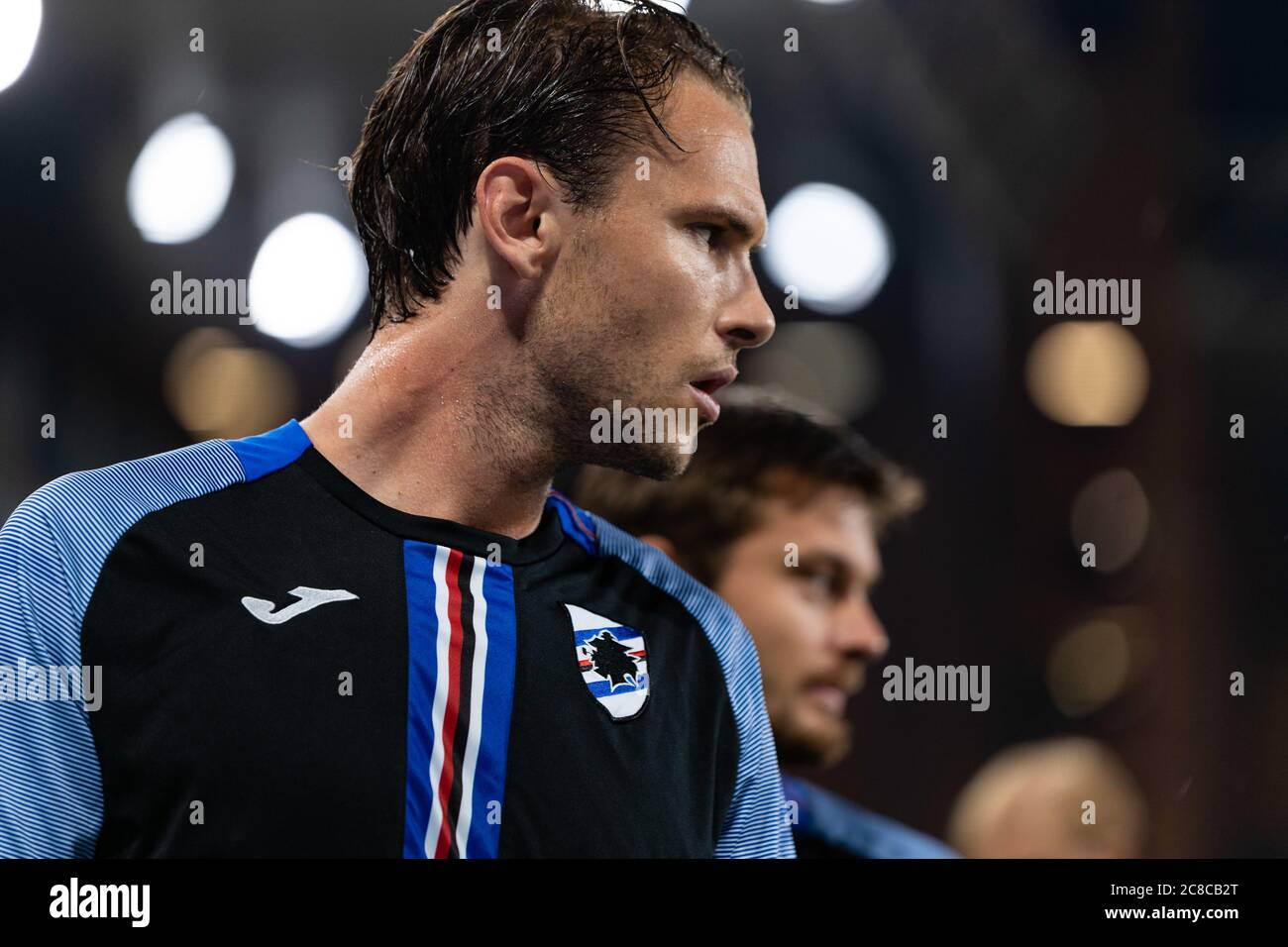 Albin Ekdal (UC Sampdoria) während des Fußballspieles UC Sampdoria gegen Genua FC, italienische Serie A, Genua, Italien, 22. Juli 2020 Stockfoto