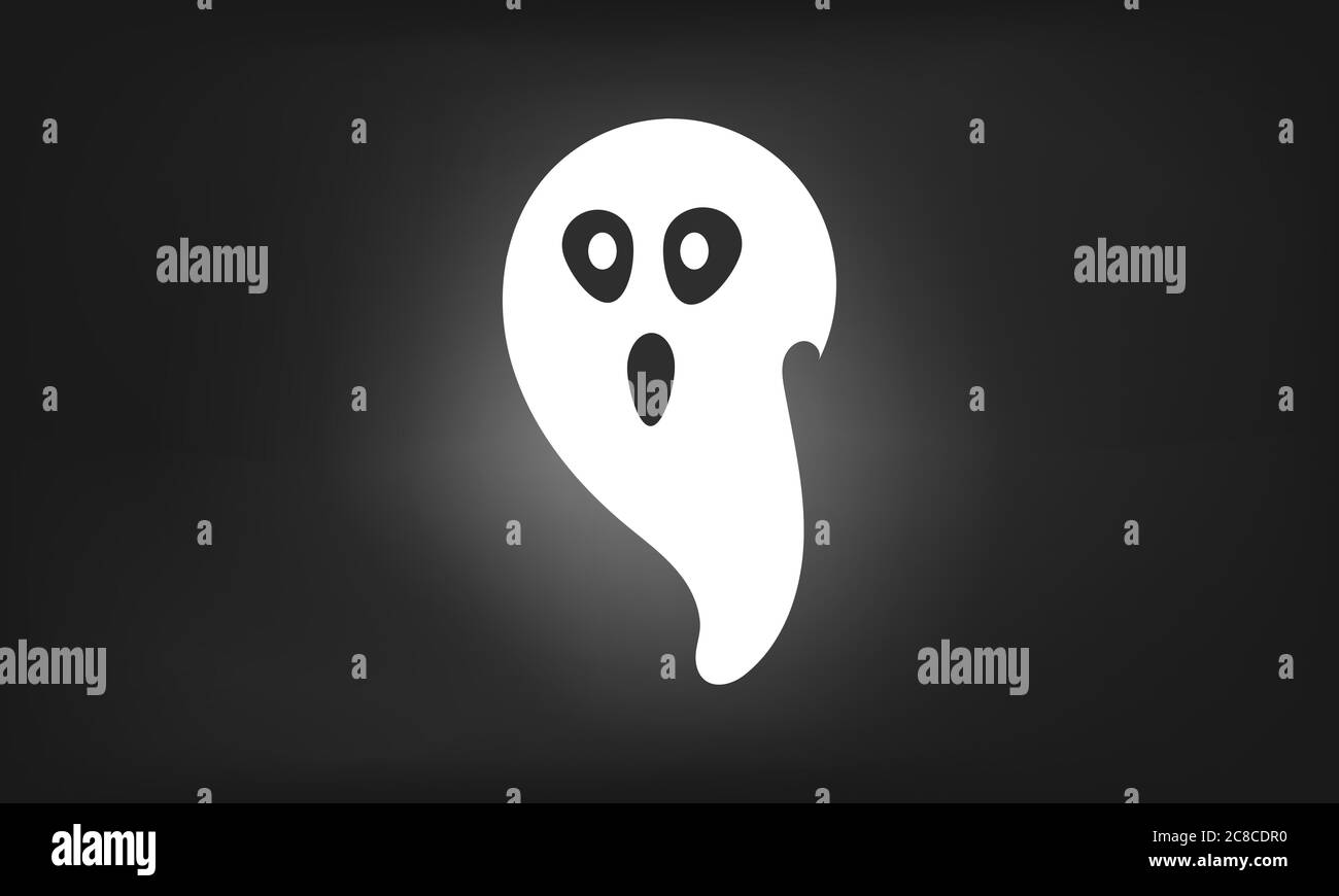 Illustration eines geisterhaften Charakters, der in einer dunklen halloween-Nacht fliegt Stock Vektor