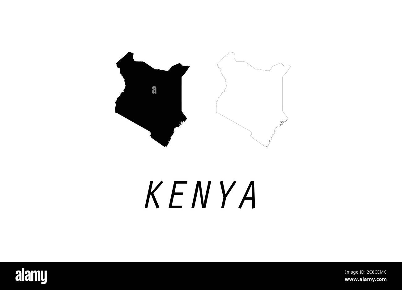 Kenia Karte Land Vektor Illustration Stock Vektor