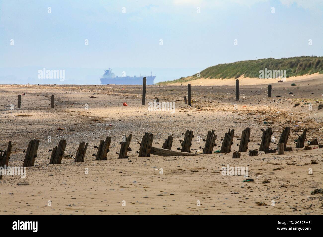 Bilder von Küstenerosion und Siedlungen entlang der Küste des Ostens Reiten von Yorkshire von Aldbrough nach Süden bis zur Spitze von Spurn Head. Stockfoto