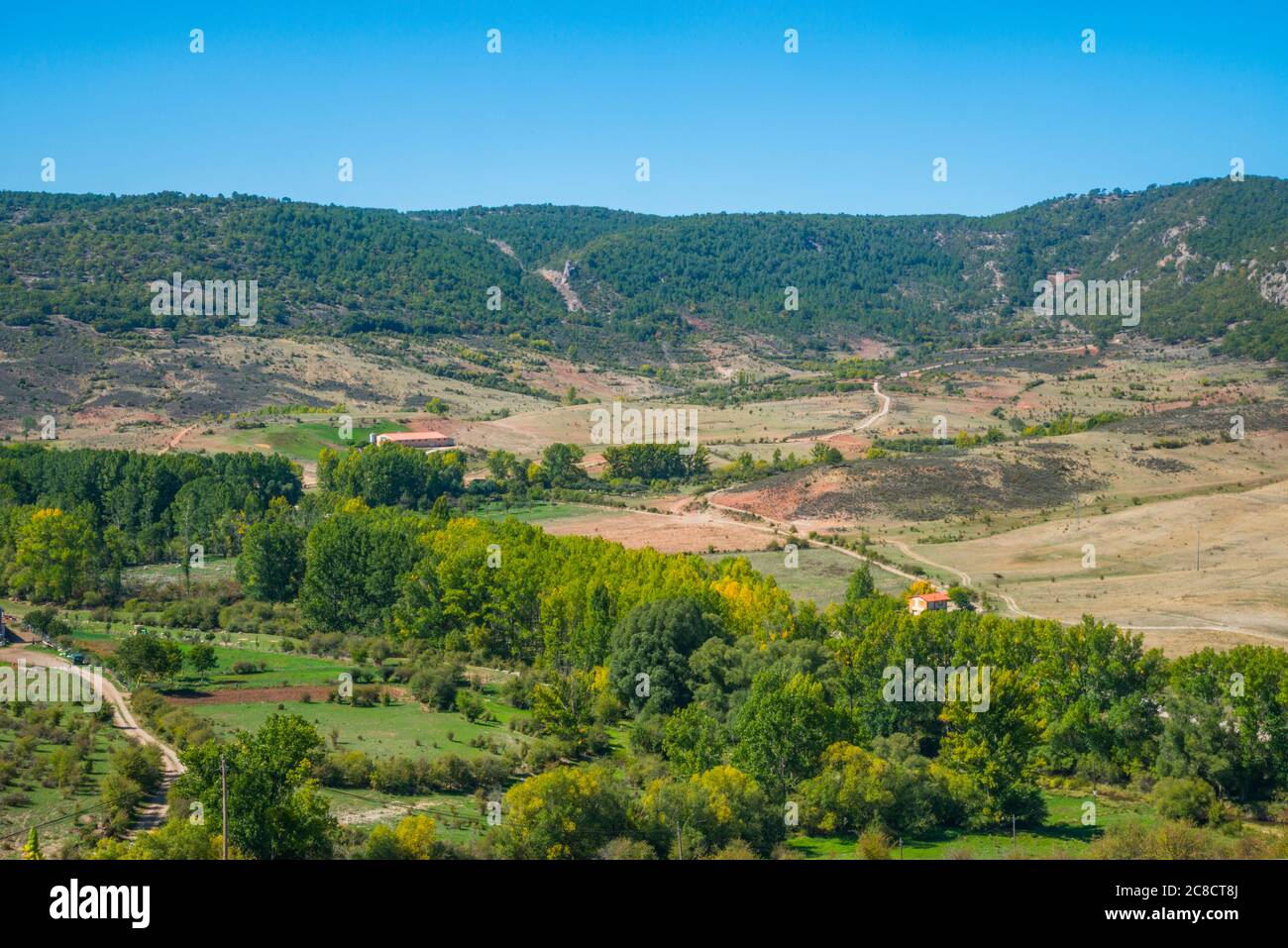 Querformat. Naturschutzgebiet Serrania de Cuenca, Provinz Cuenca, Castilla La Mancha, Spanien. Stockfoto