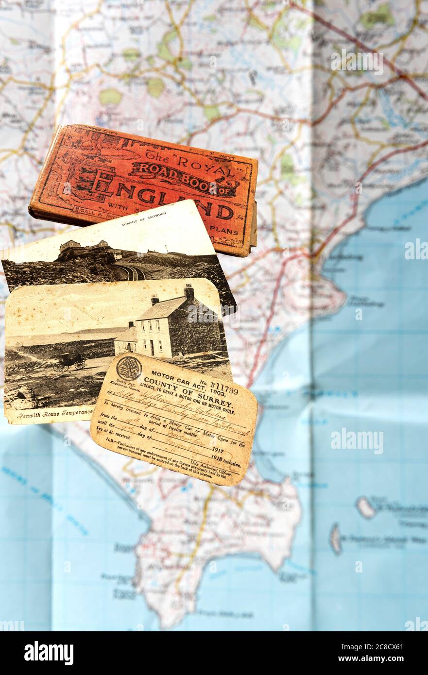 Aufenthalt, Urlaub Touren Roadtrip Konzept. Nostalgie Kindheit Urlaub. Erinnerungen aus vergangenen Zeiten. Stockfoto