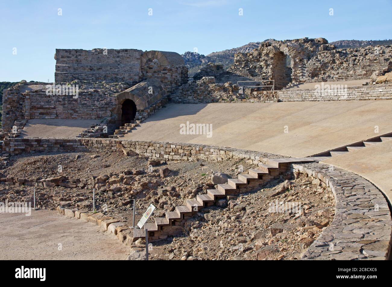 Spanien: Teil des Amphitheaters in der römischen Stadt Baelo Claudia bei Bolonia Stockfoto