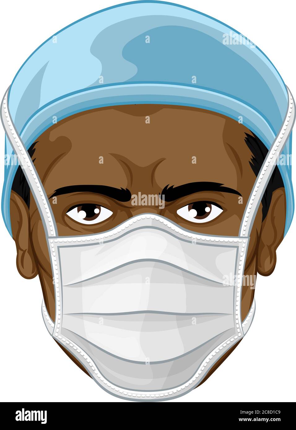 Arzt oder Krankenschwester tragen PSA Schutzmaske Gesicht Stock Vektor