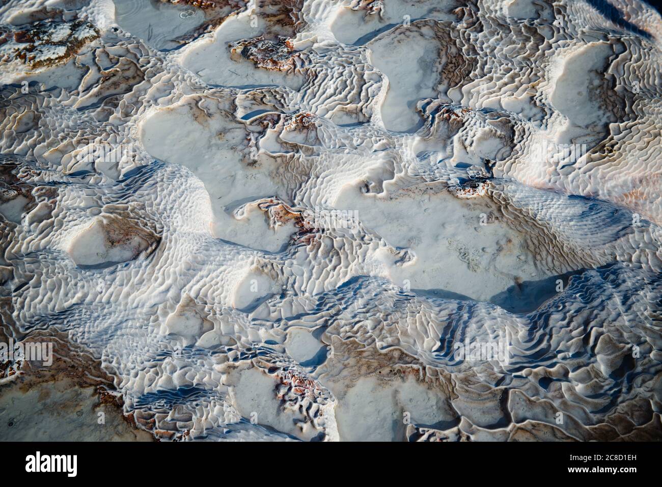 Detail der Querungen von Pamukkale, Denizli, Türkei Stockfoto