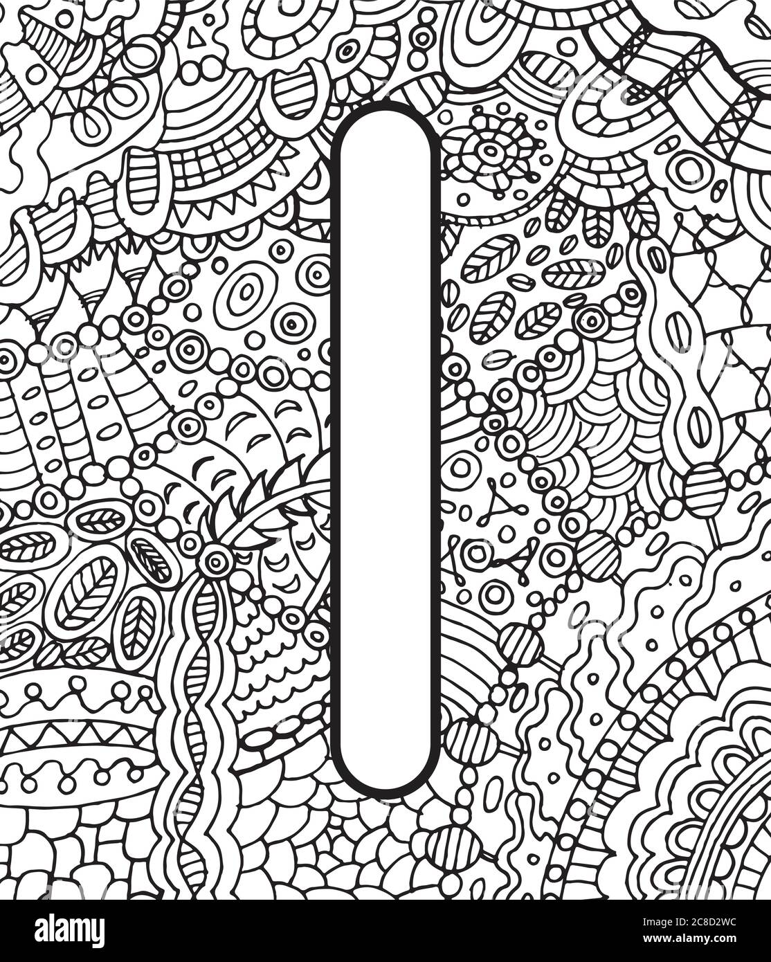 Alte skandinavische Rune Eis mit Doodle Ornament Hintergrund. Malseite für Erwachsene. Psychedelisch fantastische mystische Kunstwerke. Vektorgrafik Stock Vektor