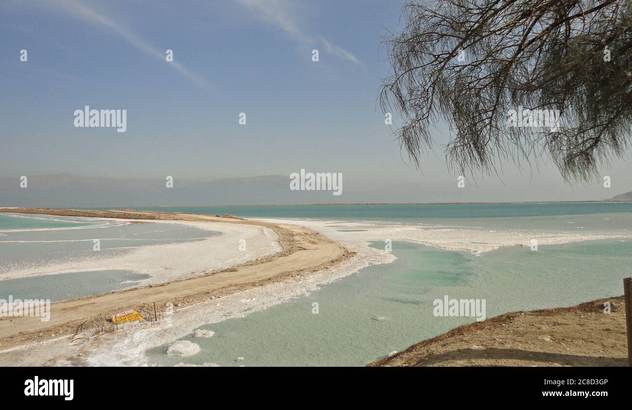 Israel, Totes Meer Salz Ufer Stockfoto