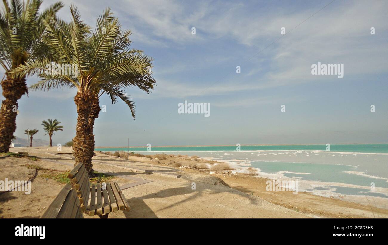 Israel, Totes Meer Salz Ufer Stockfoto